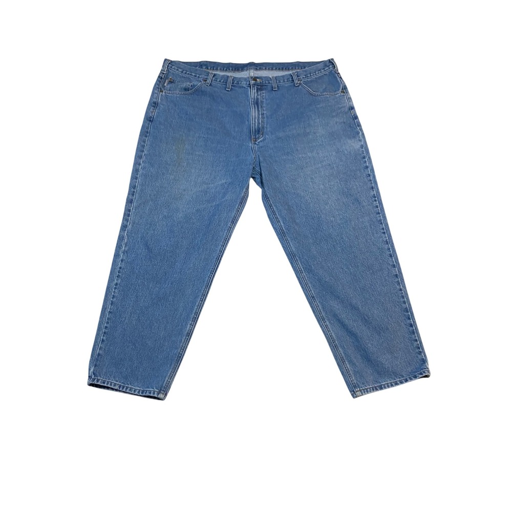 Carhartt Relaxed Fit Jeans Mens 42x29 Medium Wash Blue Tapered Work Pants